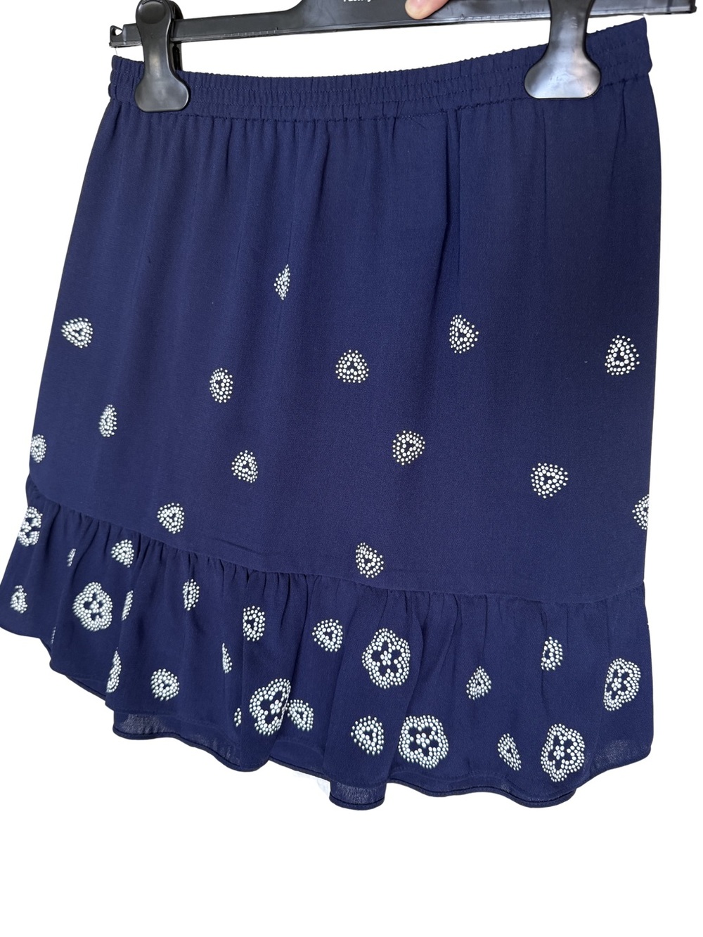 Michael Kors Navy Polka Dot Ruffle Skirt Size S - Picture 4 of 4